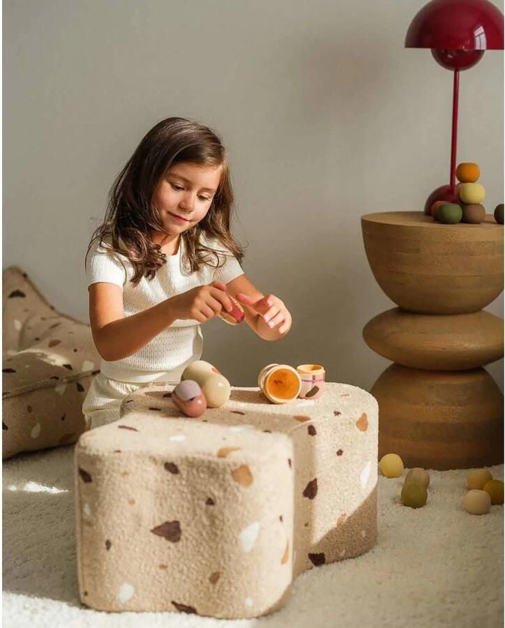 Wigiwama Teddy Cloud Pouffe Poef Ø40x25cm Terrazzo Sand - Foto 3