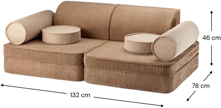 Wigiwama Modulaire speelbank Toffee Lounge en speelbank kinderen kinder speelbank bankje kinderkamer comfortabel en zacht duurzaam speelbankje speelsofa OEKO-TEX gecertificeerd modulaire speelset- zitzak kinderen - Foto 3