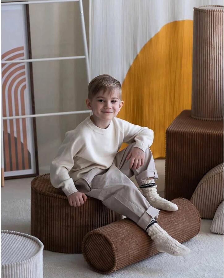 Wigiwama Corduroy Pouffe Poef Ø40x25cm Toffee - Foto 3