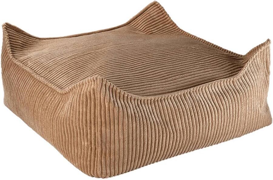 Wigiwama Corduroy Square Ottoman Poef 80x70x50cm Toffee