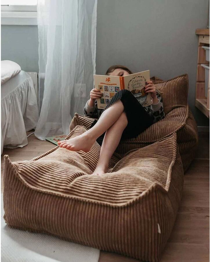 Wigiwama Corduroy Square Ottoman Poef 80x70x50cm Toffee - Foto 2