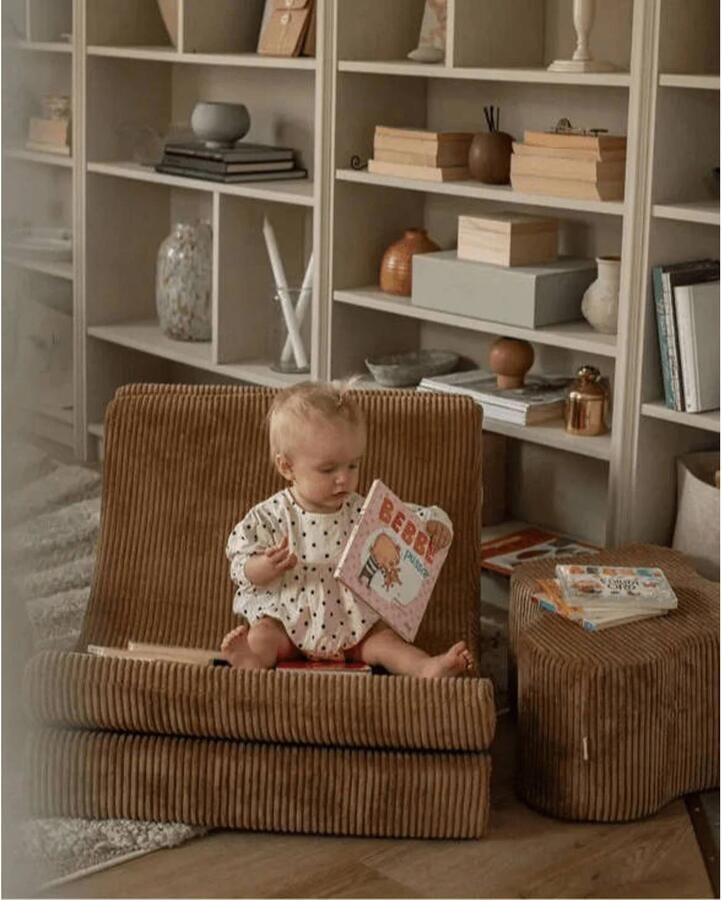 Wigiwama Corduroy Cloud Pouffe Poef Ø40x25cm Toffee - Foto 3