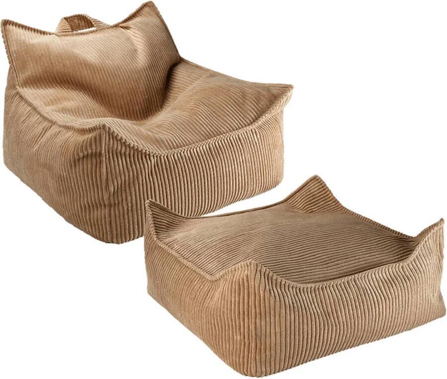 Wigiwama Toffee Zitzak en Voetenbank Set