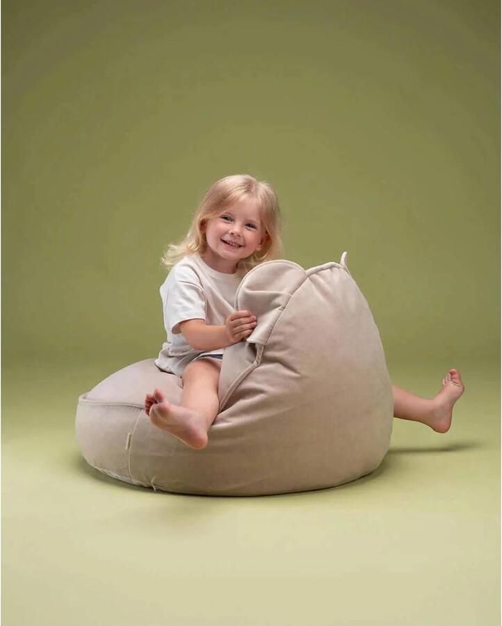 Wigiwama Zitzak Bear Dusty Beige- beanbag teddy uitwasbare hoes fluffy zitzak knuffelen zitzak kinderen kinder zitzak - Foto 3