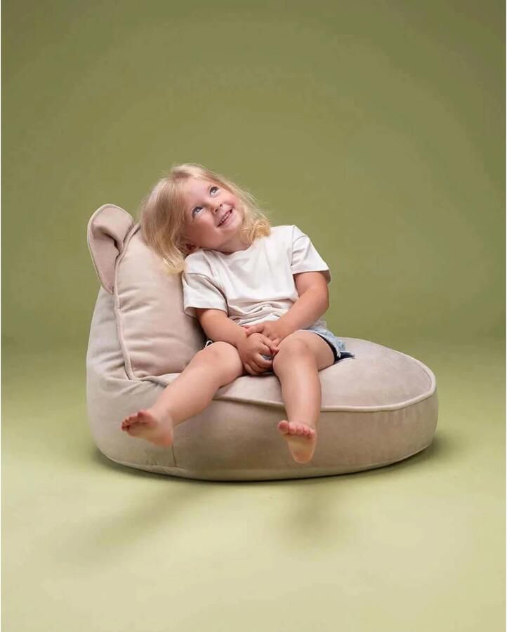 Wigiwama Zitzak Bear Dusty Beige- beanbag teddy uitwasbare hoes fluffy zitzak knuffelen zitzak kinderen kinder zitzak - Foto 4