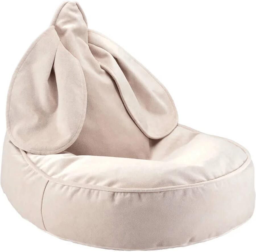 Wigiwama Velvet Bunny Beanbag Chair Zitzak Ø60x75cm Dusty Beige