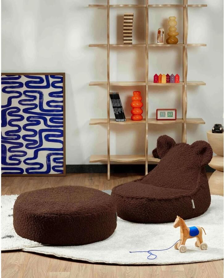 Wigiwama Teddy Ottoman Poef Ø65x20cm Warm Hazel - Foto 3