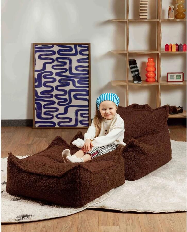 Wigiwama Teddy Square Ottoman Poef 80x70x50cm Warm Hazel - Foto 3
