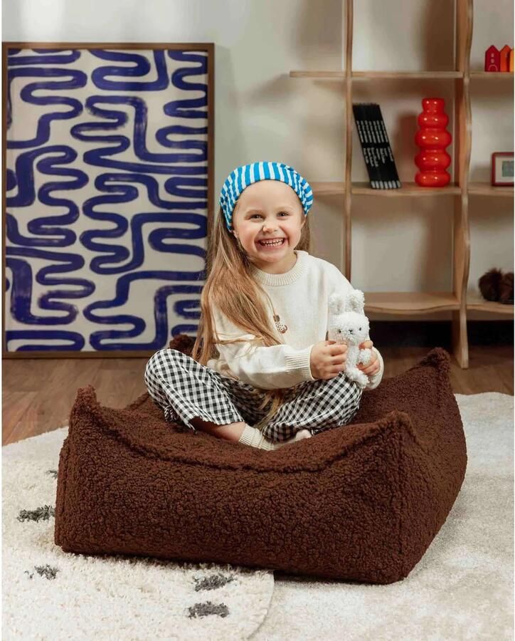 Wigiwama Teddy Square Ottoman Poef 80x70x50cm Warm Hazel - Foto 4