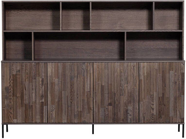 WOOOD Exclusive Wandkast New Gravure Essenhout 200cm Espresso Japandi - Foto 4