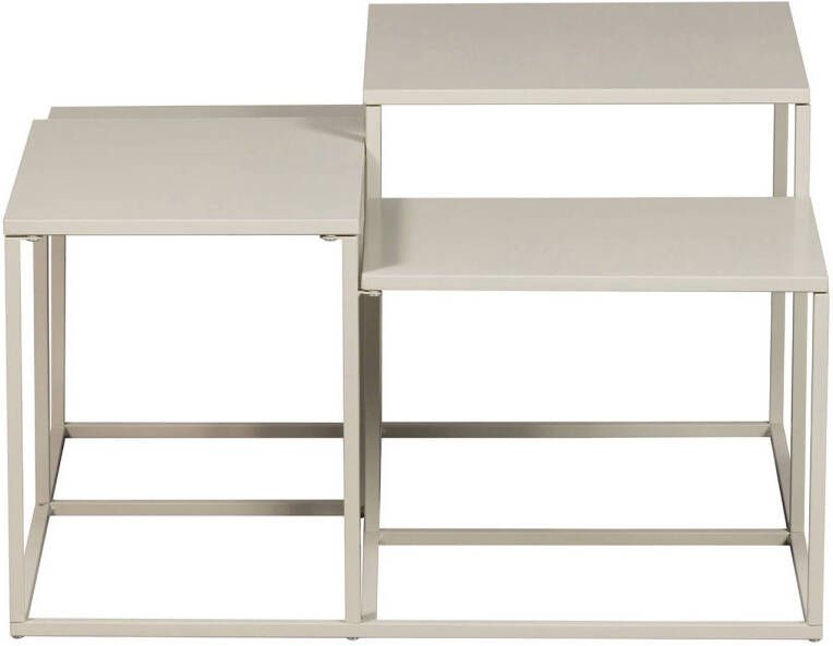 WOOOD Exclusive Salontafel Mida Metaal 70cm Greige Vierkant
