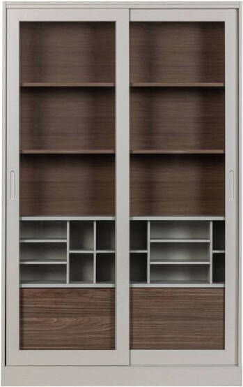 WOOOD James Vitrinekast Grenen Noten Mist 200x125x47 - Foto 3