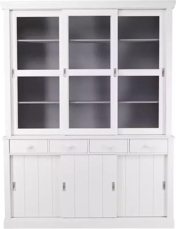 WOOOD Lagos Vitrinekast Grenen Wit 214x166x48 - Foto 3