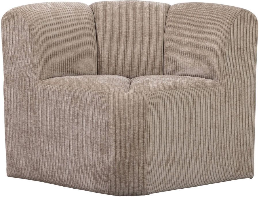 WOOOD Mojo Eetbankje Hoek Met Rugleuning Ribstof Donker Zand - Foto 3