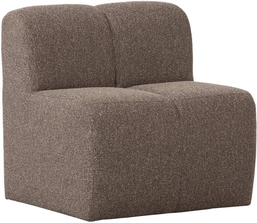 WOOOD Mojo Eetbankje Met Rugleuning Bouclé Stof Bruin Melange 83x84x73 cm - Foto 3