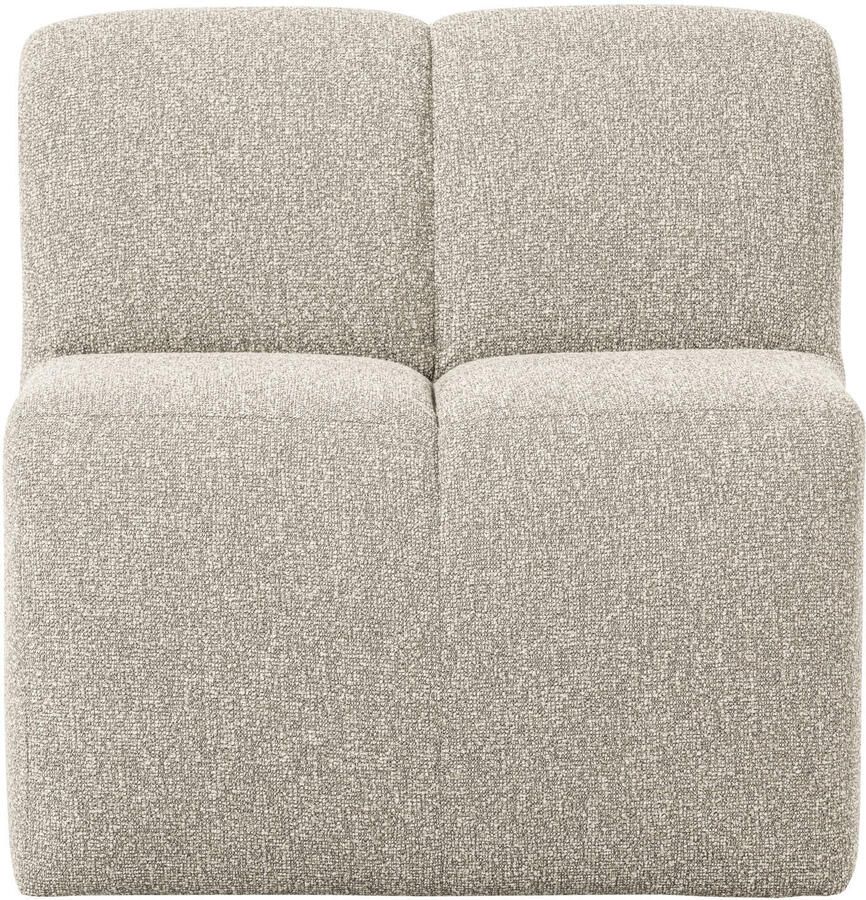 WOOOD Mojo Eetbankje Met Rugleuning Bouclé Stof Beige Melange 83x84x73 cm