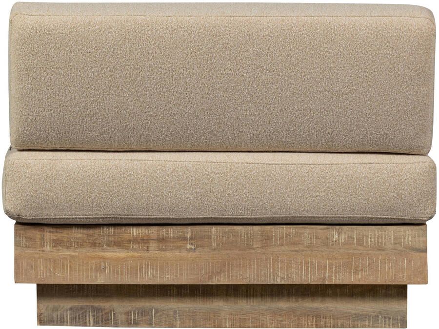 WOOOD Basiclabel Balk Muurbankje Incl. Kussens Hout Naturel 87x107x66