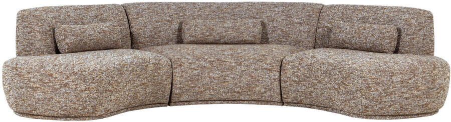 WOOOD Batavier Half Ronde Bank 6-Zits Polyester Lichtbruin Melange - Foto 3