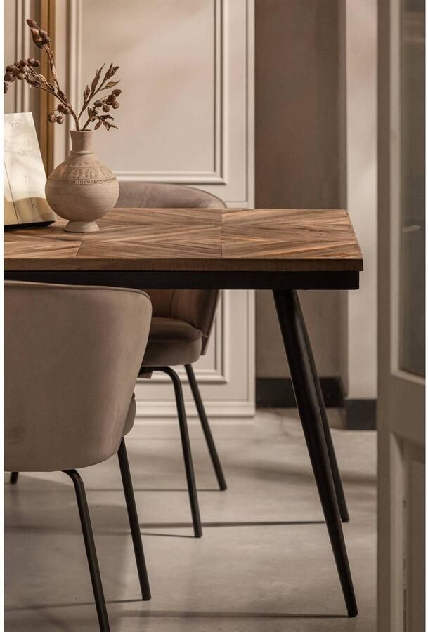 BePureHome Admit Eetkamerstoelen Fluweel Khaki Set van 2 - Foto 4
