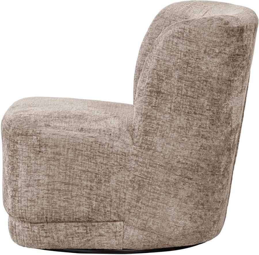 WOOOD Atty Draaifauteuil Velvet Stof Zand Taupe 75x74x65 cm