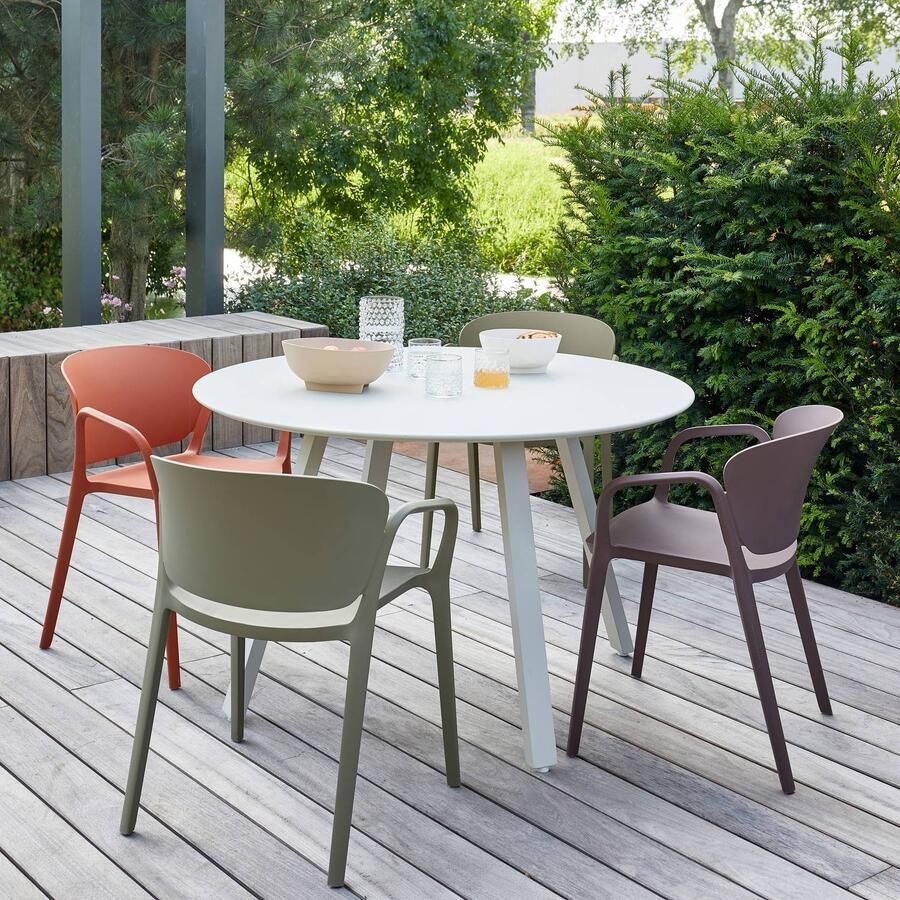 WOOOD Auke Tuintafel Aluminium Mist Grijs 75x120x120 - Foto 2