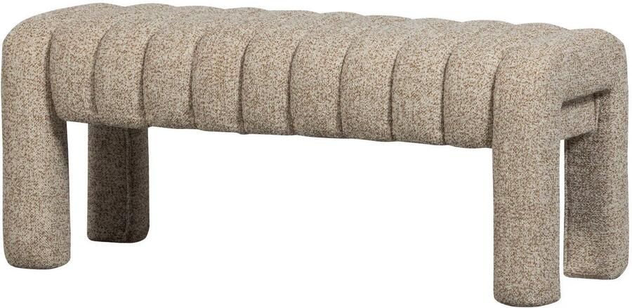 WOOOD Frex Bankje Gestoffeerd Bouclé Bruin 48x110x43 cm