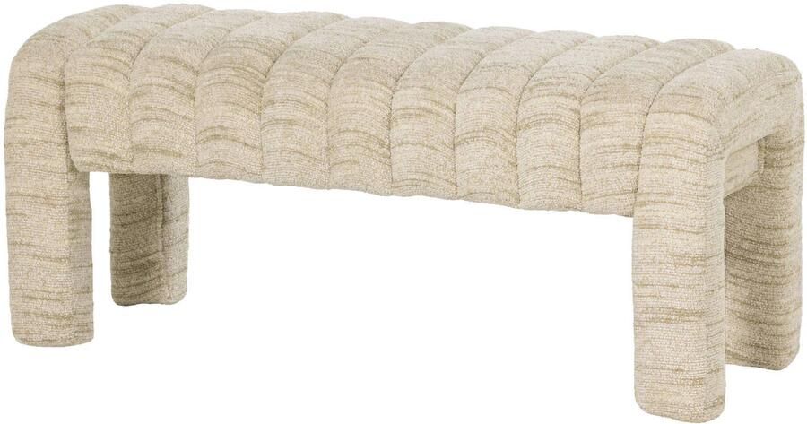 WOOOD Frex Bankje Gestoffeerd Bouclé Naturel 48x110x43 cm