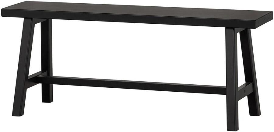 WOOOD Imme Bankje Zonder Rugleuning Massief Grenen Zwart 45x110x35 cm