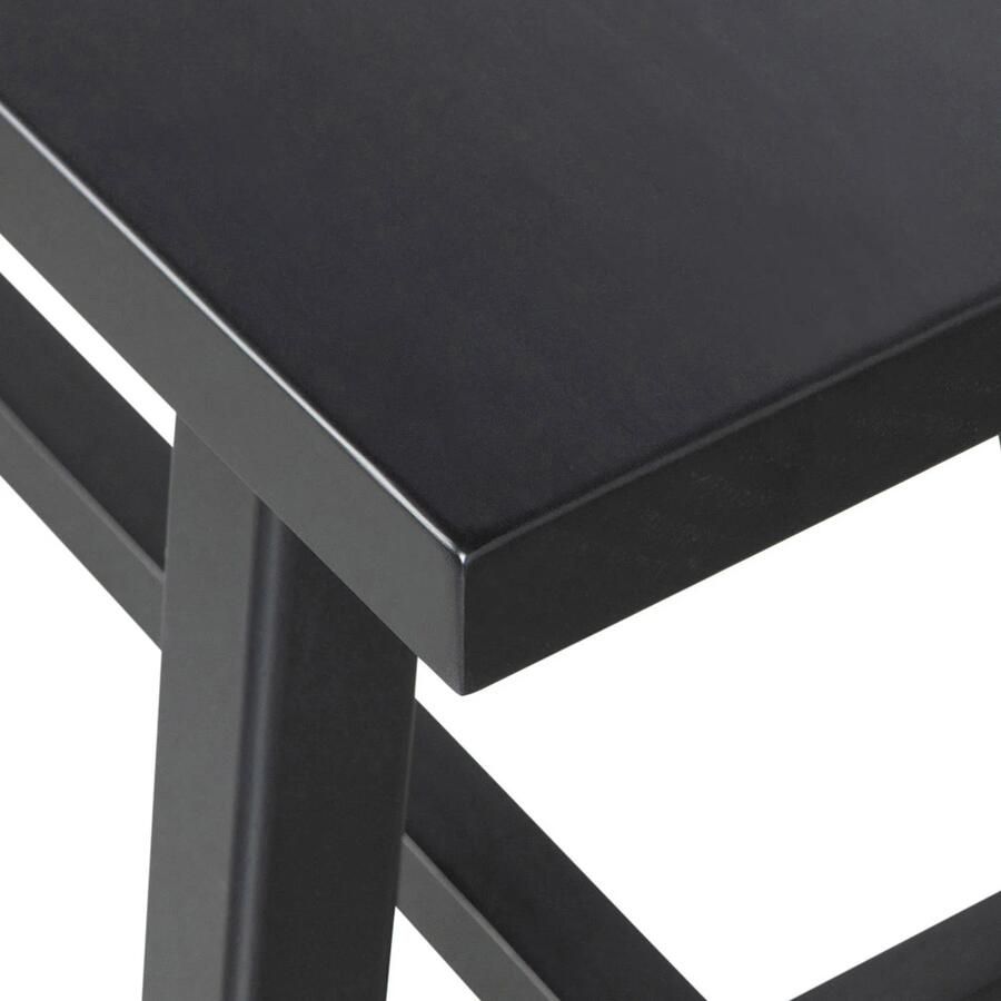 WOOOD Imme Bankje Zonder Rugleuning Massief Grenen Zwart 45x110x35 cm - Foto 2