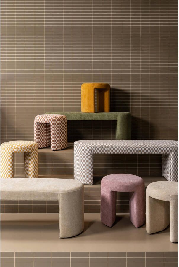 WOOOD Jacob Bankje Zonder Rugleuning Chenille Naturel 46x130x46 cm - Foto 7