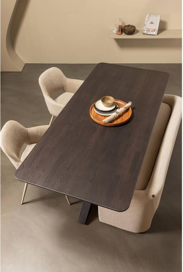 WOOOD Zitbank Zone Eetkamerbank grof geweven stof breedte 160 cm - Foto 3