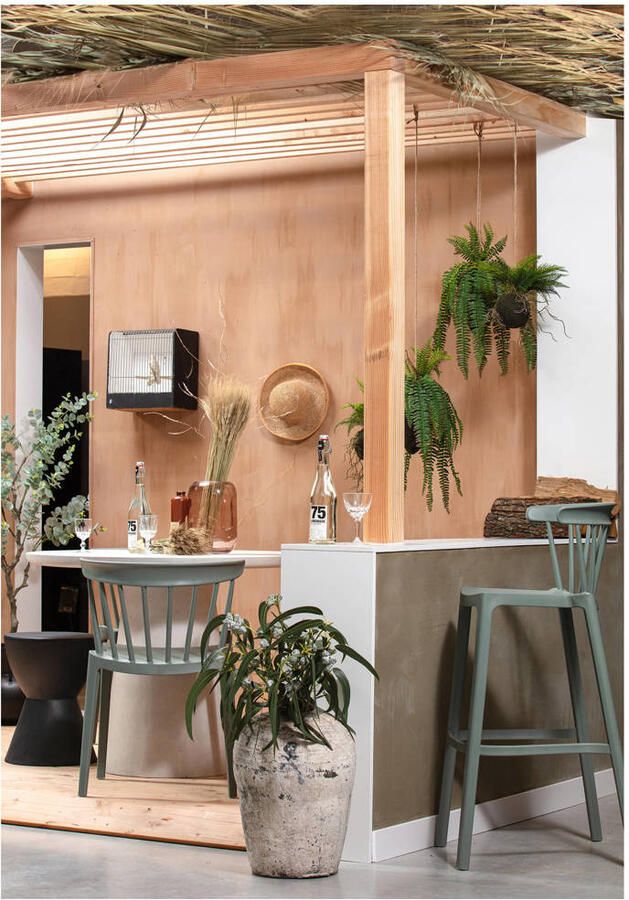 WOOOD Barstoel Binnen Buiten Bliss Kunststof Jadegroen Set van 2