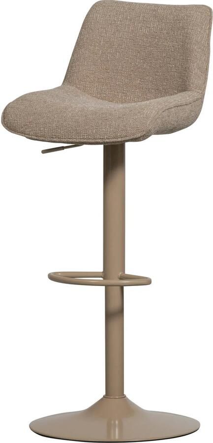 WOOOD Marten Barstoel in hoogte verstelbaar Geweven Stof Zand Beige 110x45x50 cm