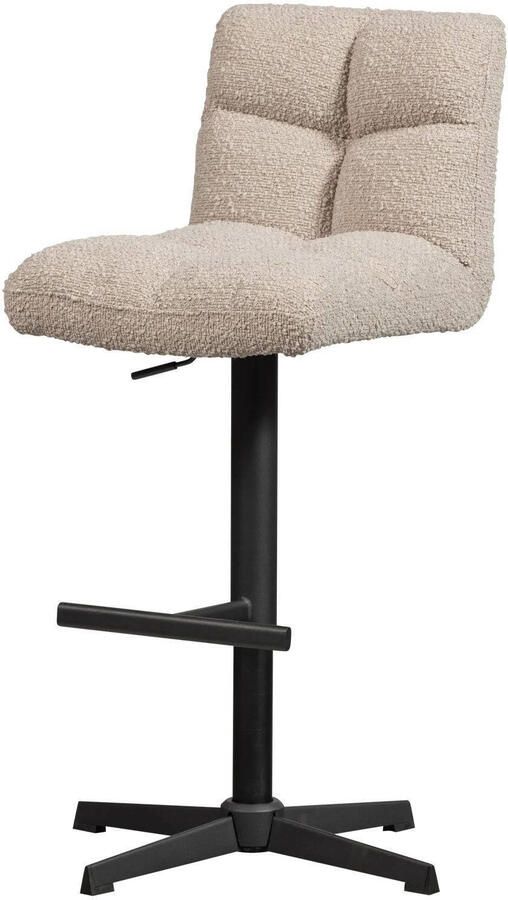 WOOOD Vinny Draaibare Barstoelen Bouclé Zand Set van 2 - Foto 2