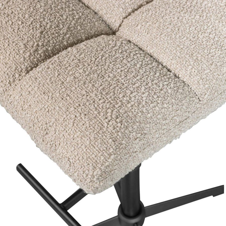 WOOOD Vinny Draaibare Barstoelen Bouclé Zand Set van 2