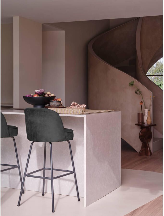 BePureHome Vogue Barstoel Velvet Zwart 103x50x55 - Foto 2