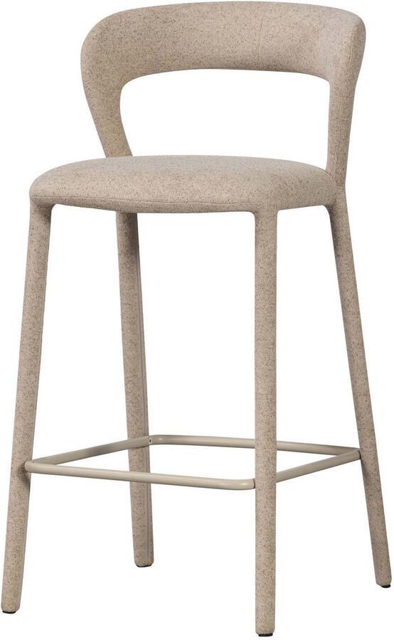 WOOOD Noble Barstoel Bekleed Van Top Tot Teen Geweven Stof Zand 95x48x52 cm - Foto 3