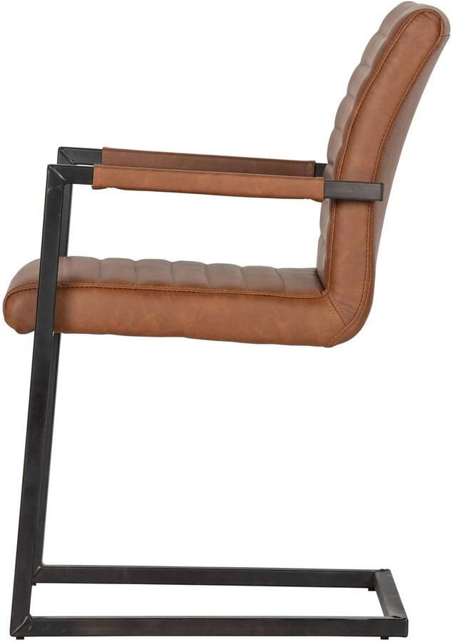 WOOOD Bas Eetkamerstoelen Pu Cognac Set van 2 - Foto 4
