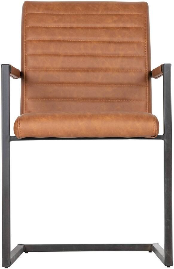 WOOOD Bas Eetkamerstoelen Pu Cognac Set van 2 - Foto 5