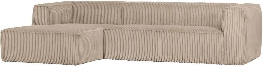 WOOOD Exclusive Bean Hoekbank Links Ribstof Travertin 73x305x96 - Foto 2