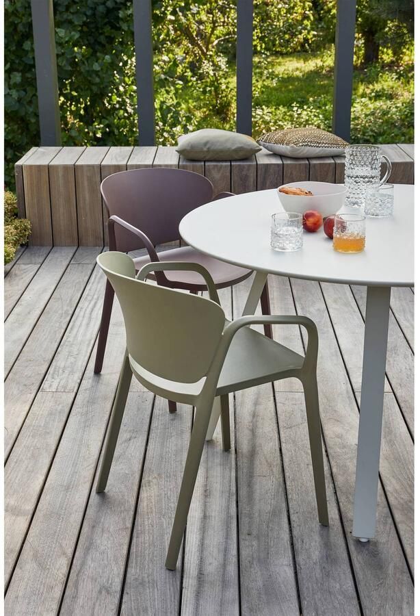 WOOOD Bent Tuinstoelen Kunststof Paars Bruin Set van 2 - Foto 3