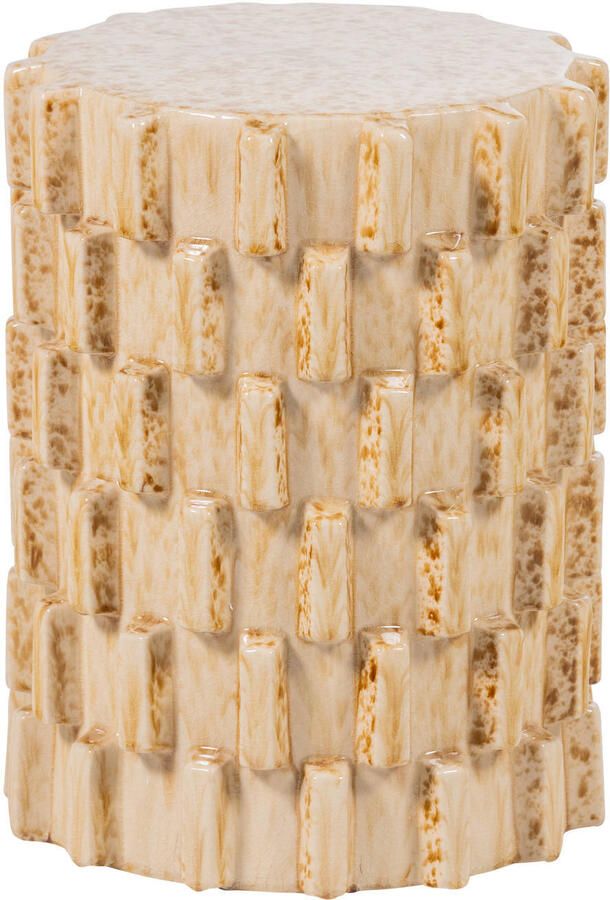 WOOOD Axu Decoratieve Bijzettafel Ø 35 CM Keramiek Zand Beige 45x35x35 cm