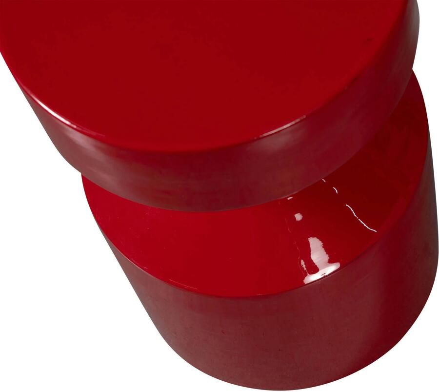 WOOOD Ferry Bijzettafel Metaal Rood 47x30x30 cm - Foto 3
