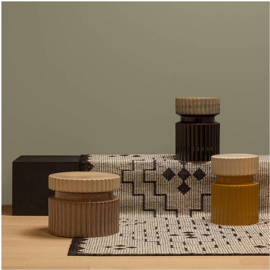 WOOOD Salontafel Geer ronde vorm van glanzend geglazuurd keramiek h 38 cm x b 48 cm - Foto 3