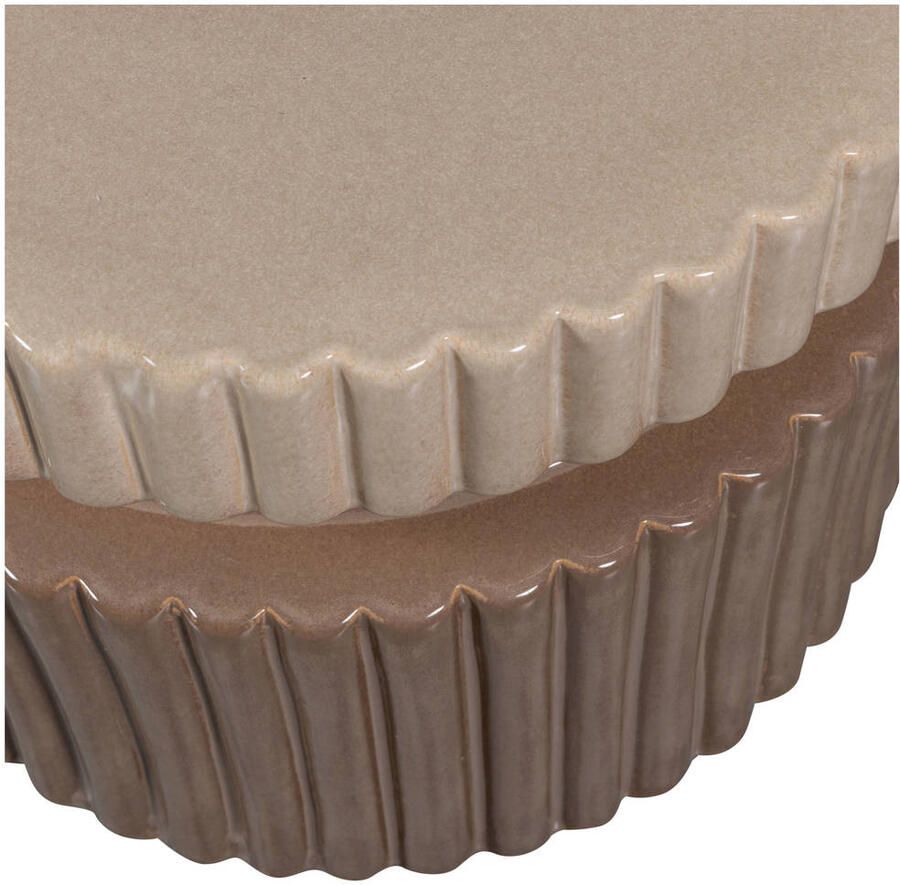 WOOOD Salontafel Geer ronde vorm van glanzend geglazuurd keramiek h 38 cm x b 48 cm - Foto 2