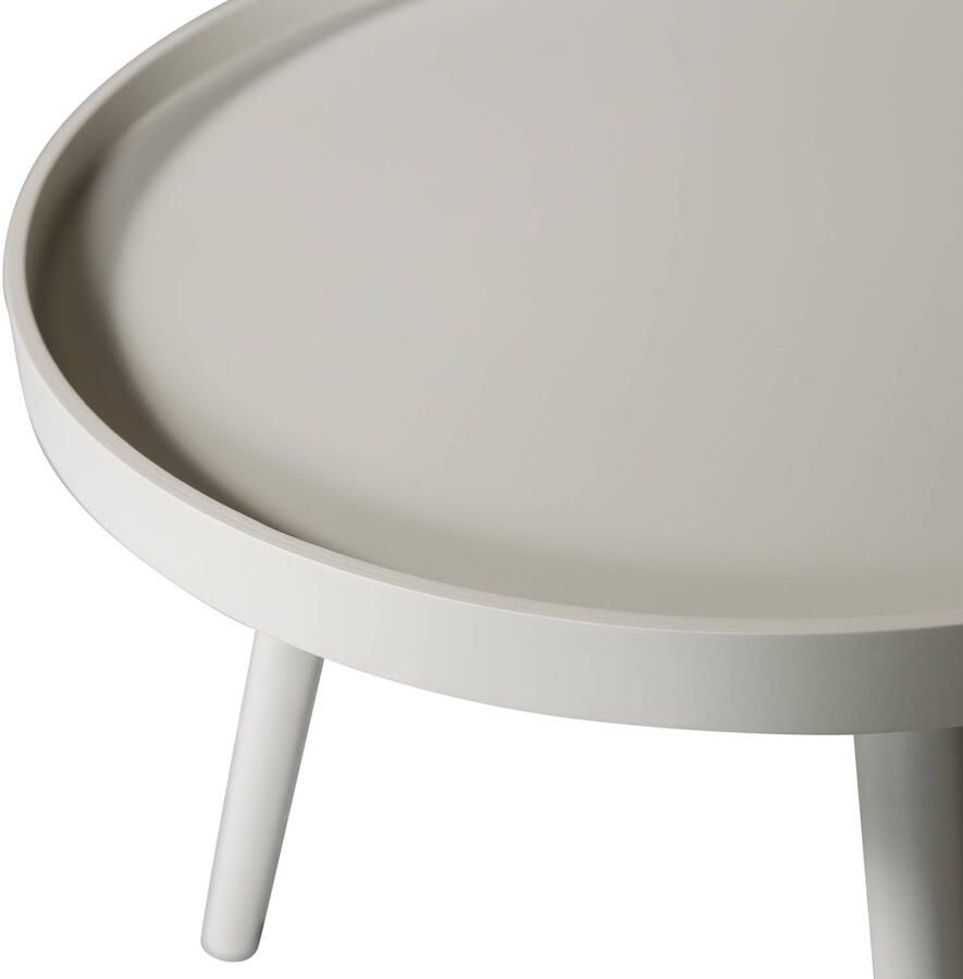 WOOOD Mesa Bijzettafel M MDF Tafelblad En Grenenhouten Poten Zand Beige 45 x Ø45 cm - Foto 2
