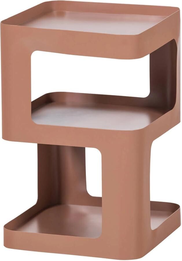 WOOOD Riv Bijzettafel Nachtkastje Metaal Zalmroze 54x35x35 cm