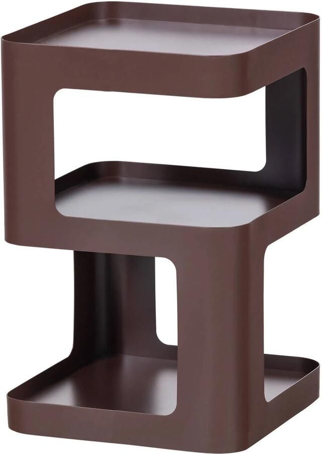 WOOOD Riv Bijzettafel Nachtkastje Metaal Paars Bruin 54x35x35 cm