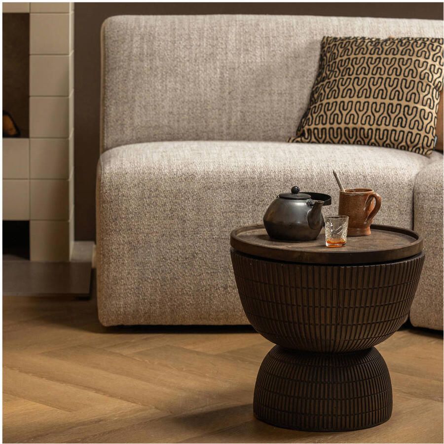 WOOOD Salontafel SAMSON ronde vorm van fibreclay hoogte 44 cm