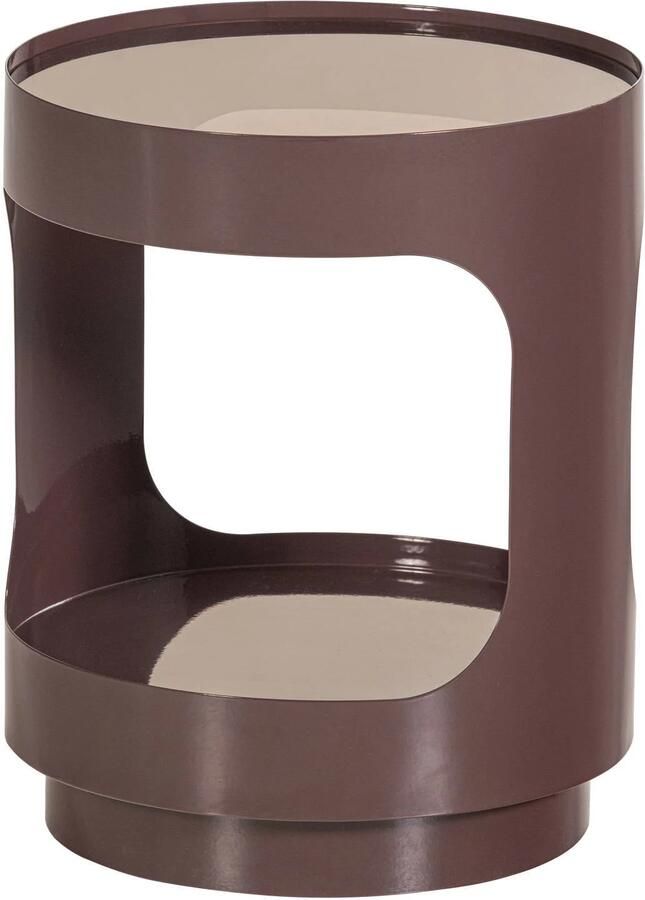 WOOOD Sero Bijzettafel Metaal Glas Bruin 45x37x37
